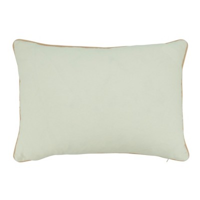 Rectangular Multicolored Cotton Coral Design Throw Pillow