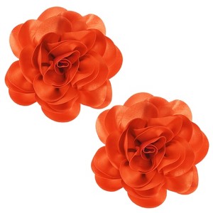 Unique Bargains Alloy Satin Fabric Big Rose Flower Dainty Brooches and Pins 2 Pcs - 1 of 4