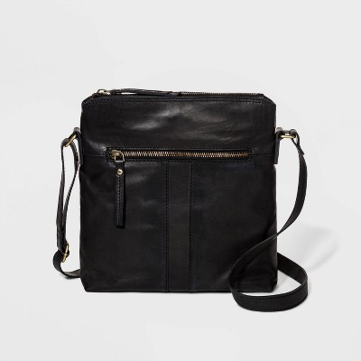 soft leather black crossbody bag