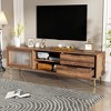 LOVSON Modern TV Stand for 75"+ TV, TV Console with 2 Glass Doors, 2 Drawers & Storage Cabinet, Media Console Table for Living Room - 4 of 4