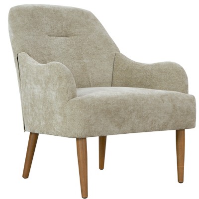 Airsurfer Chenille Armchair, Modern Style Accent Chair with Wood Legs, Comfy Design for Living Room, Bedroom, Office
