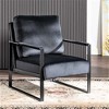 CAVINAS PU Leather/Microfiber/Velvet Upholstered Accent Chair with Metal Frame,Mid Century Arm Chair with Cushion for Bedroom,Reading Room - 2 of 4