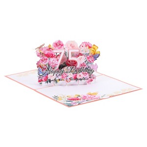 Unique Bargains 3D Handcrafted Pop-Out Gift Cards with Greeting Card and Envelope Pink - 1 of 4