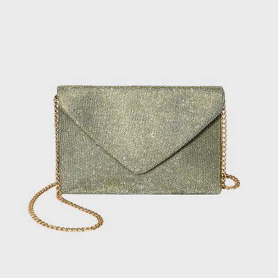 VBH Gold Glitter Manilla Envelope Clutch - Ann's Fabulous Closeouts