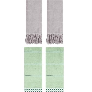 REGALWOVEN 4 Pcs Bathroom Hand Towel 14" x 30" - 1 of 4