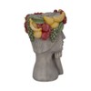 Decorative Polyresin Face Planter with Fruit Crown - Artistic Indoor/Outdoor Plant Pot - Gray - 18" Gray, Yellow, Red - 4 of 4