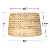 Imperial Shade Set of 2 Drum Lamp Shades Woven Seagrass Small 10" Top x 12" Bottom x 8.25" High Spider Harp and Finial Fitting - 4 of 4