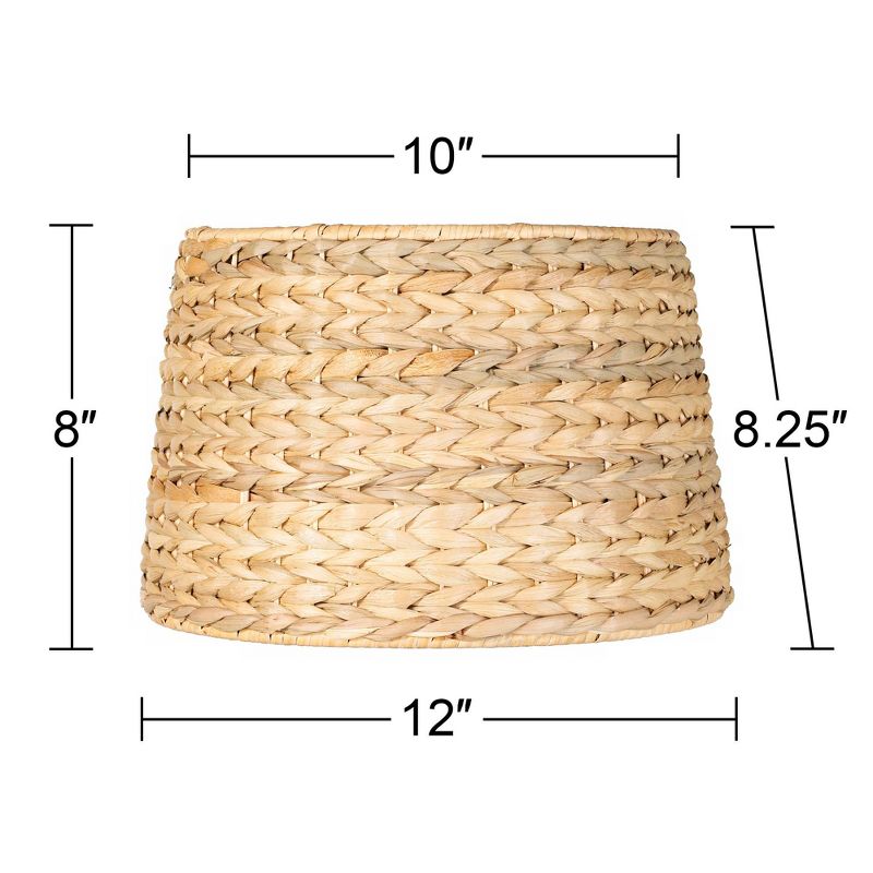 Imperial Shade Set of 2 Drum Lamp Shades Woven Seagrass Small 10" Top x 12" Bottom x 8.25" High Spider Harp and Finial Fitting, 5 of 8