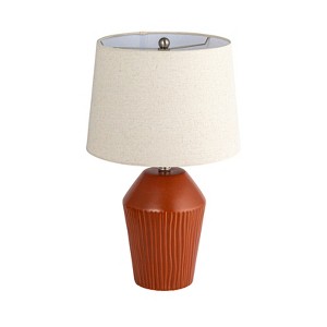 Storied Home 13" Round Stoneware Desk Lamp - 1 of 4