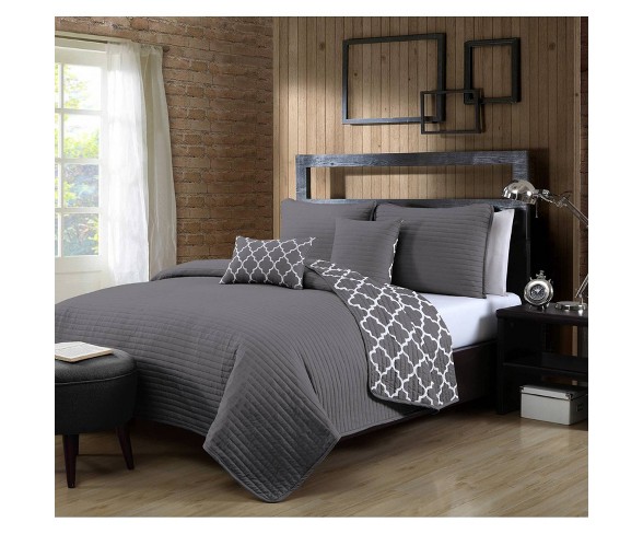 Geneva Home Fashions Twin 4pc Avondale Manor Griffin Quilt & Sham Set Gray