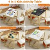 Kids Table and Chair Set, 4 in 1 Children Activity Table w/Storage, Removable Tabletop, Blackboard, 3-Piece Toddler Furniture Set for Art, Crafts - 4 of 4