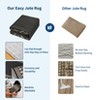 2x6FT Jute Washable Area Rug for Living Room, Modern Non-Slip Outdoor Rug for Patio, Non-Shedding Stain Resistant Soft Carpet for Bedroom - 4 of 4