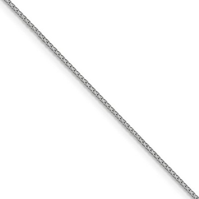 Black Bow Jewelry 1mm 14k White Gold Diamond Cut Open Franco Chain Necklace