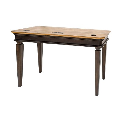 Sonoma Transitional Brown Wood Writing Desk with Drawer and Power Outlet