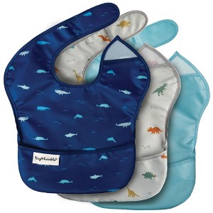 Tiny Twinkle Mess-Proof and Waterproof Baby Food Bib for Boys or Girls, Machine Washable and BPA-Free w/Adjustable Closure - 1 of 4