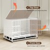 XBRIGH 48-Inch Heavy Duty Tin Dog Crate with Wheels, Sturdy Door Lock, Double Doors and Removable Tray Design - 2 of 4