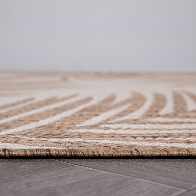 Tropical Palm Brown Synthetic 7'10"x10' Indoor/Outdoor Area Rug