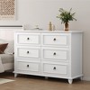 6-Drawer Dresser, Traditional Dresser for Bedroom, Wide Storage Chest of Drawers for Bedroom Living Room, White - 2 of 4