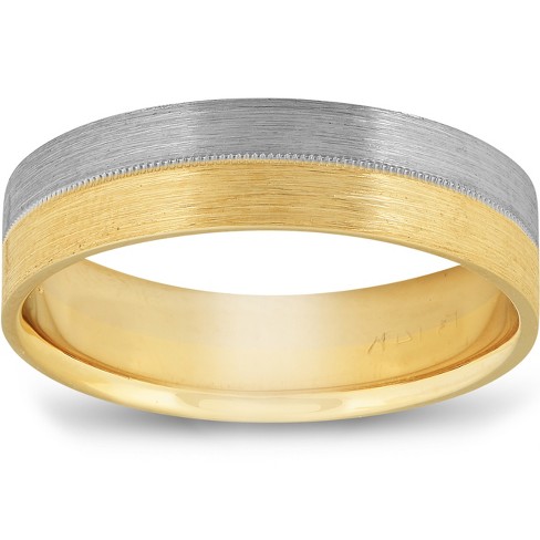 Pompeii3 14k Yellow & Black Gold Mens Satin Finish Flat Comfort Fit Wedding  Band - Size 11 : Target