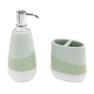 Nicole Miller Tropiluxe Toothbrush Holder & Lotion Dispenser Set - 1 of 3