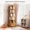 Angel Sar Modern 6 Tier Rotating Bookshelf with Wheels, 360° Spinning Tall Bookshelf for Small Spaces, Slim Spining Bookcase, Wood - 4 of 4