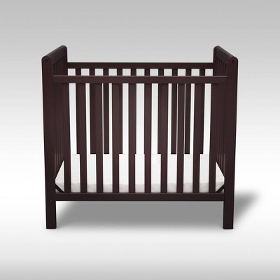 Delta Children Classic Mini Crib with 2.75'' Mattress - Convertible to Twin Bed, Greenguard - Dark Chocolate