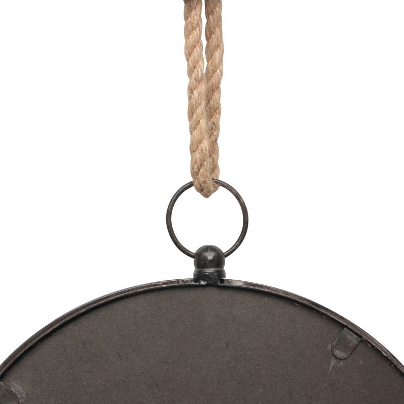 Large Round Metal Wall Mirror with Rope Hanging Loop - Stonebriar Collection, 3 of 7
