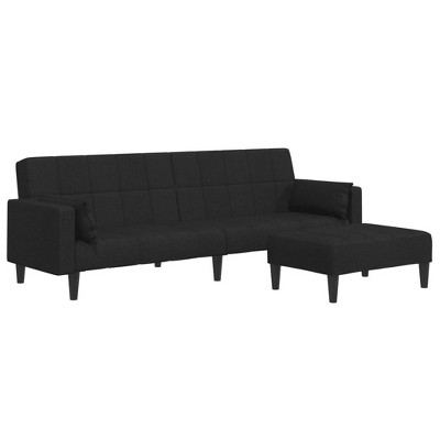 vidaXL Sofa Bed Black Polyester Standard