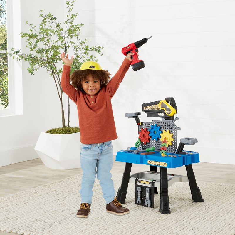 Best Choice Products Pretend Play Kid's Workbench, Child's Construction Toy Set w/ 150 Accessories, Electric Drill, 3 of 9