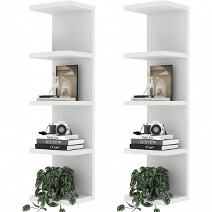 5 Tier Lack Floating Shelf Set of 2 White Wall Display Shelf Unit Modern Home Decor Storage Organizer - 1 of 4