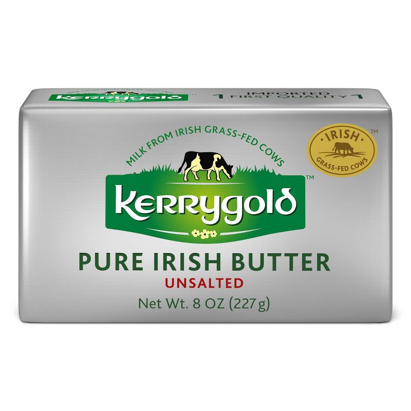 Kerrygold Grass-Fed Pure Irish Unsalted Butter - 8oz Foil, 1 of 11