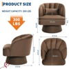 Swivel Barrel Accent Chair, 360° Teddy Fabric Upholstered Armchair with Striped Backrest & Plush Padding, Comfy Round Lounge Chair - 2 of 4