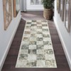 Area Rug Washable Non Slip Low Pile Rug Soft Faux Wool Non Shedding Floor Carpet, Stain Resistant Modern Abstract Rug for Bedroom, Living Room, Green - 2 of 4