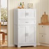 USIKEY Morden 47.2" Storage Cabinet with 2 Drawers & 2 Adjustable Shelves, Floor Cabinet with 4 Doors, Cabinet for Living Room, Dining Room - 4 of 4