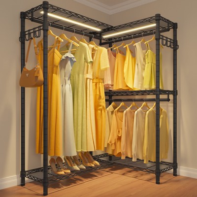 VIPEK L4 Garment Rack L Shaped Clothes Rack, Freestanding Portable Wardrobe Closet Heavy Duty Clothing Rack, Max Load 750LBS