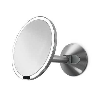 Brushed Stainless Steel 8" Wall Mounted Magnifying Mirror