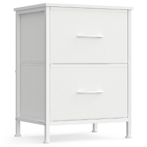 2-Drawer Fabric Nightstand with Steel Frame, 66 lb Top Load Storage Organizer for Bedroom - 1 of 4