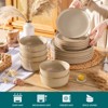 vancasso 18-Piece Brown Double-Sided Kiln-Glazed Set for 6 - Artistic Ceramic Plates & Cereal Bowls - 4 of 4