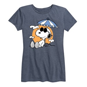 Women's - Peanuts - Snoopy's Beach Day Short Sleeve Graphic T-Shirt - 1 of 4