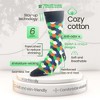 Men Cotton Patterned Dress Sock - 6 Pack - Argyle, Stripe, Dot - Shoe Size 9-12 L - Black, Brown, Navy, Blue | 7BIGSTARS KINGDOM - 2 of 3