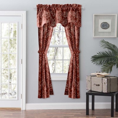 Brick Leaf Pattern Polyester Scallop Valance 58"x15"