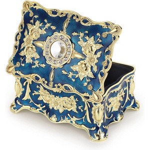 Vintage Jewelry Box, Small Enameled Trinket Box Jewelry Decorative box Keepsake Gift - 1 of 4