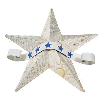 Jim Shore 9.0 Inch Patriotic Barn Star Hanging Free Standing  Rivers End Decorative Sculptures