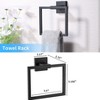 Itopfox 5 Piece Matte Black Bathroom Hardware Set 16 Inch Towel Bar SUS304 Stainless Steel Wall Mounted Kit with Towel Ring Hooks - 4 of 4