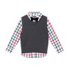 Andy & Evan  Toddler  White Plaid Buttondown w/Charcoal Sweater Vest & Bowtie - 4 of 4