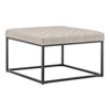 28" Square Button Tufted Metal Ottoman - WOVENBYRD - 3 of 4