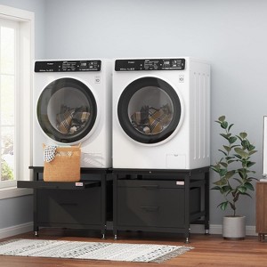 COZONY 29 Inch Washer Dryer Pedestal, Pull Out Shelf and Drawer Anti Vibration Base 850 LBS Capacity - 1 of 2