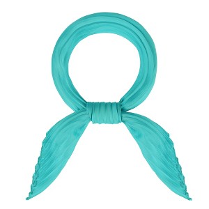 Allegra K Women's Solid Color Bandana Pleated Rhombus Head Scarf Wraps Scarves Neckerchief 1 Pc - 1 of 4