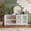 Okak 60in Sideboard Cabinet with Floral Carvings, Bufft Cabinet with 4 Door and 2 Shelf, Storage Cabinet for Living Room, Dining Room, Kitchen - 4 of 4