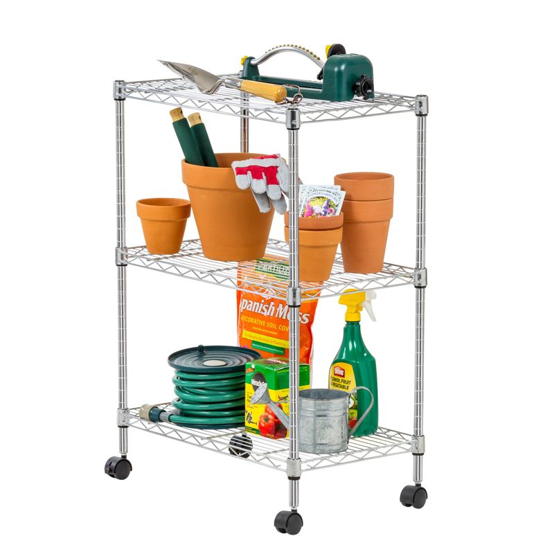 IRIS USA Metal Storage Cart with Casters, Kitchen Serving Cart, 1 of 10